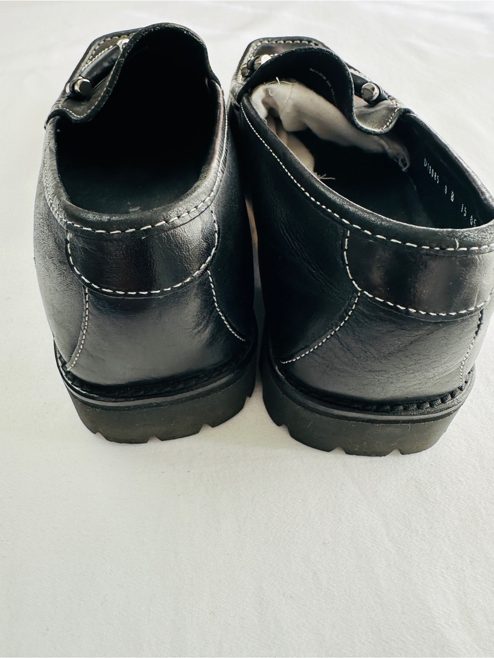Cole Haan Black Leather Slip-On Loafers with Leather Wrap Horse Bit - Picture 4 of 8
